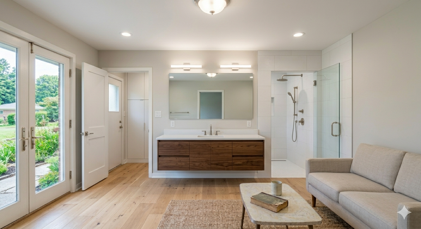 Modern bathroom after renovation