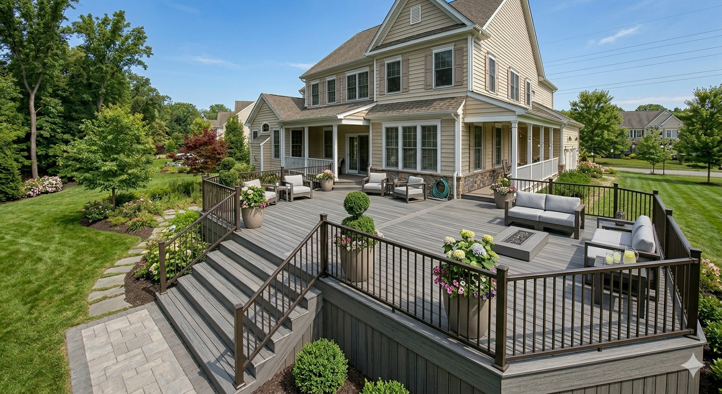 New composite deck after renovation