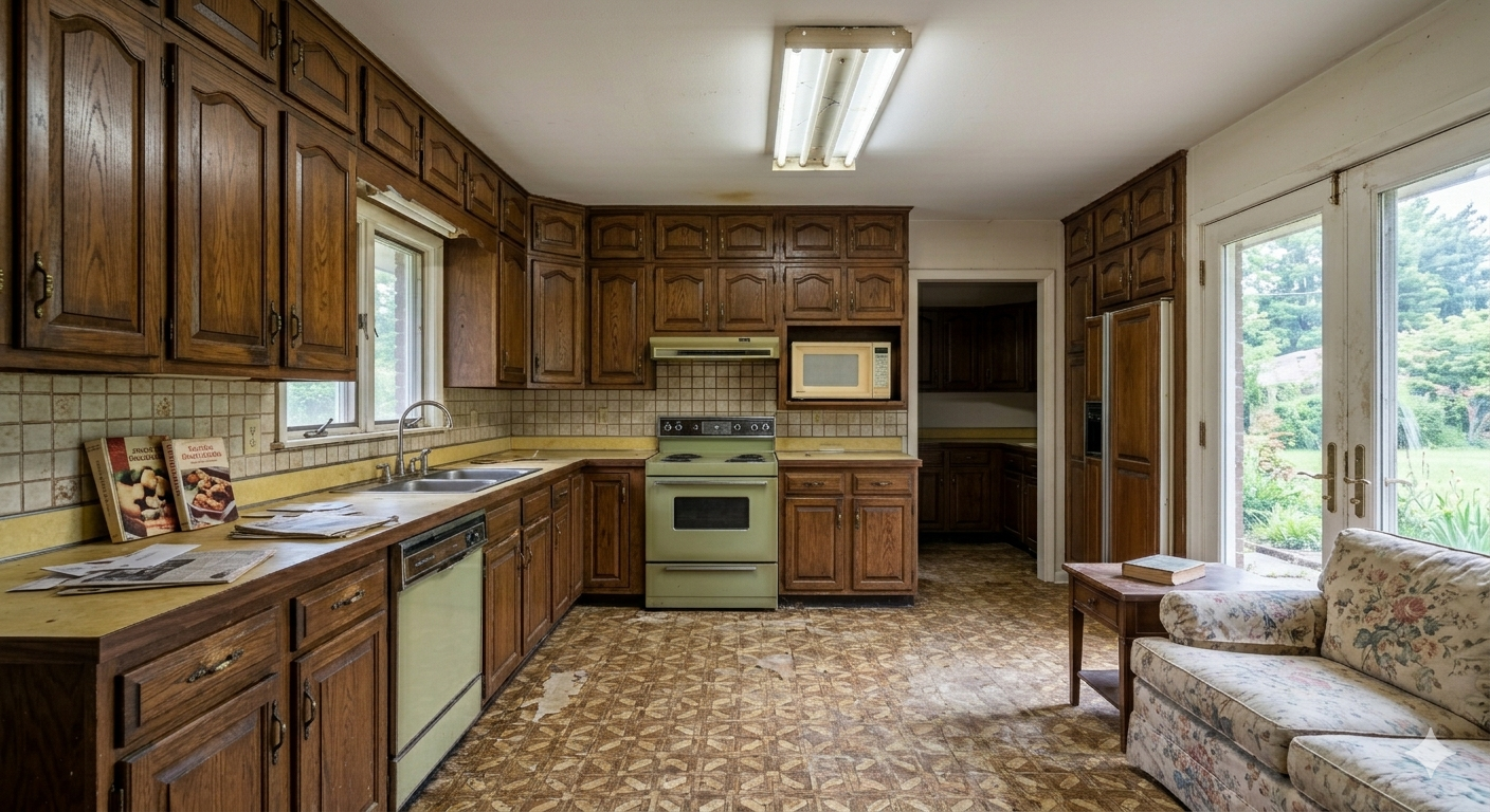 Outdated kitchen before remodel
