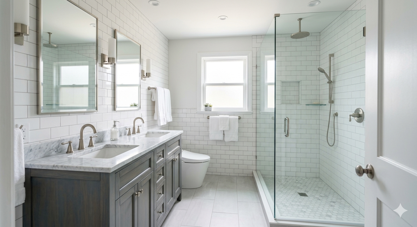 Modern bathroom renovation in South Jersey